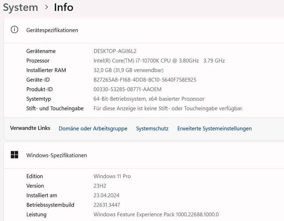 Gaming / Office PC - Intel i7 - 32 GB RAM in Dortmund