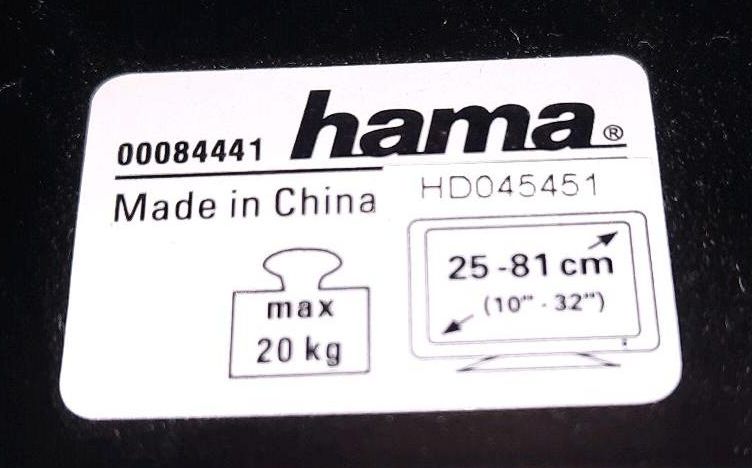 HAMA TV-Wandhalterung bis 20 kg in Hamburg