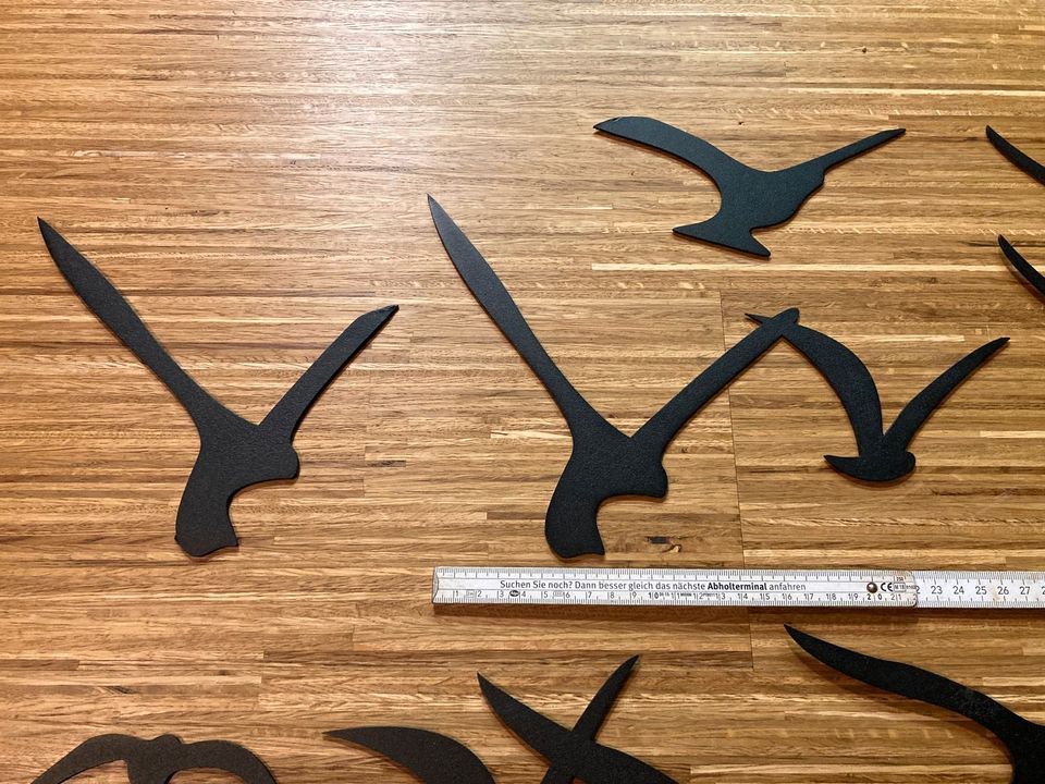 neu Metallvögel Vogelschwarm schwarz Wanddeko Kunst Vogel in Itzehoe