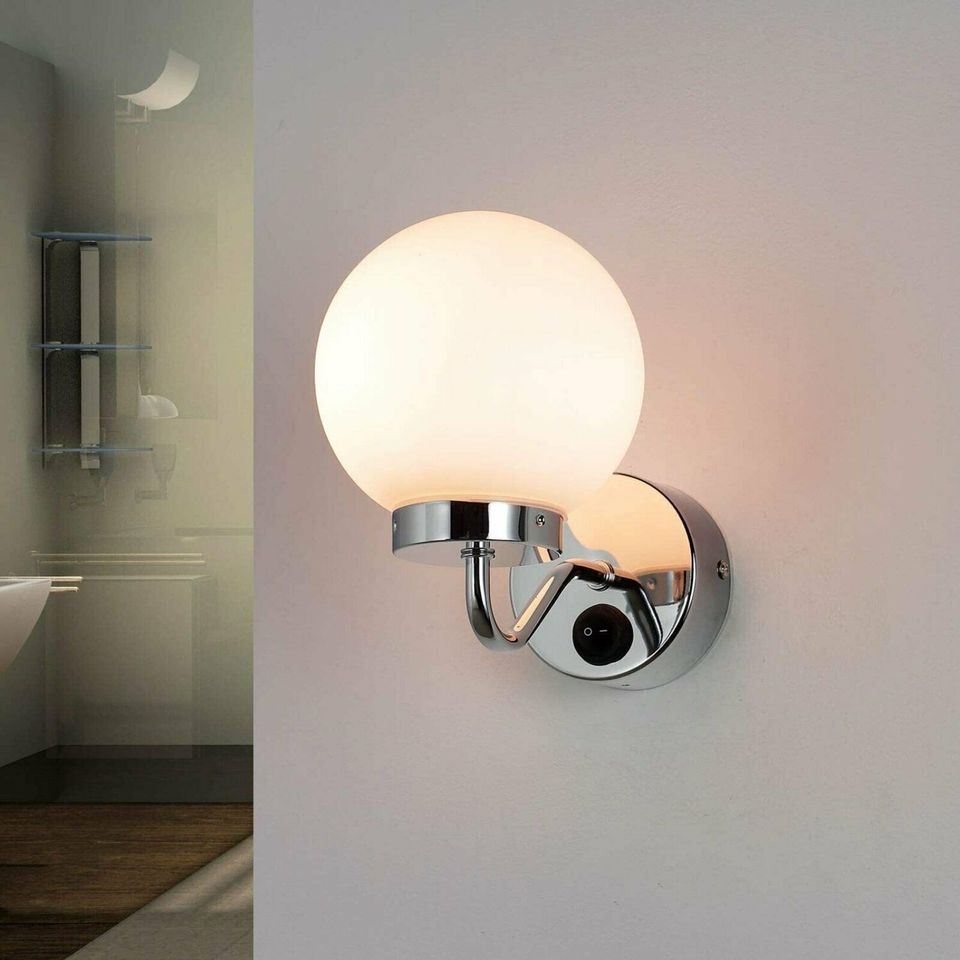 badezimmerlampe chrom ip44 badleuchte kugel spritzwassergeschützt
