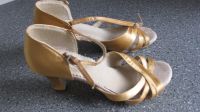 Tanzschuhe/Sandaletten goldfarbig Satin Sachsen - Burgstädt Vorschau