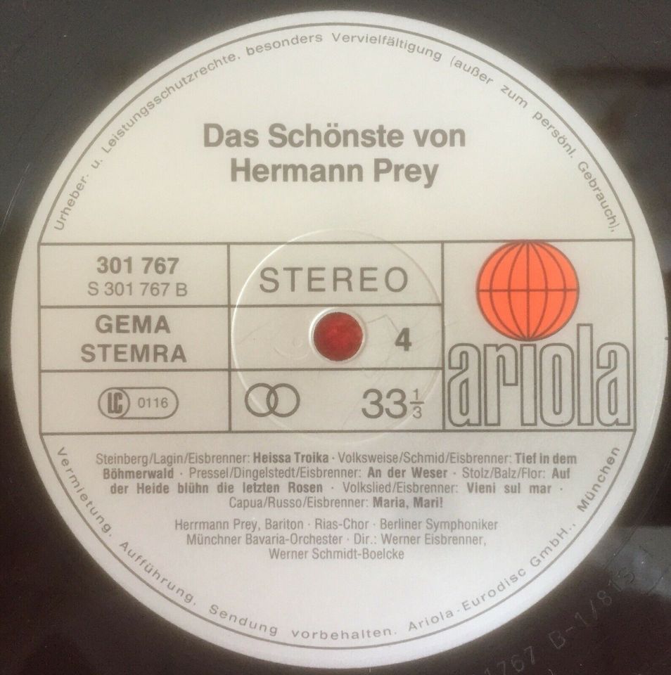 2 LP Schallplatte Vinyl Das Schönste von Hermann Prey in Ludwigshafen