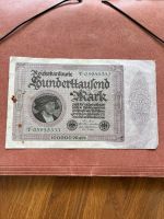 100000 Reichsmark Banknote von Februar 1923 Hundertausend Bayern - Augsburg Vorschau