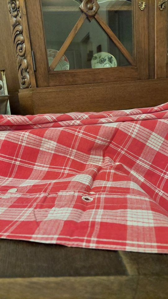 2 x Kissenbezug Bauernbettwäsche Leinen rot-weiß kariert Vintage in Ronnenberg