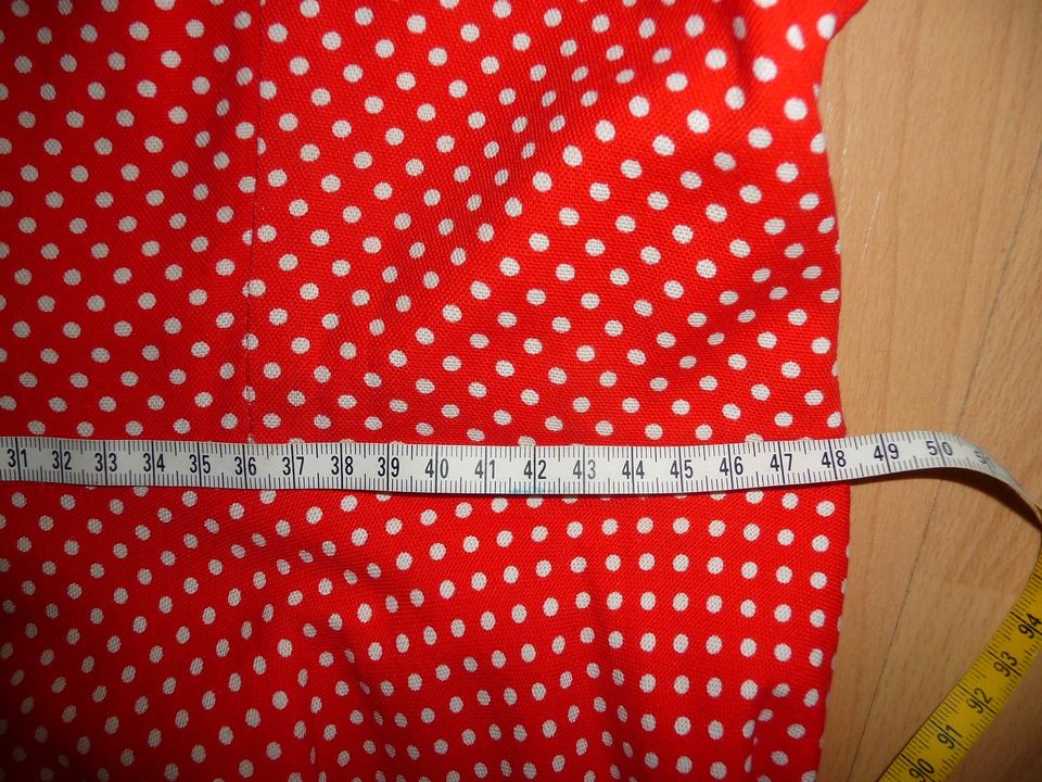 Kleid Original 50er 60er Jahre rot weiße Punkte Gr. 48 (46) Bw in Bruchsal