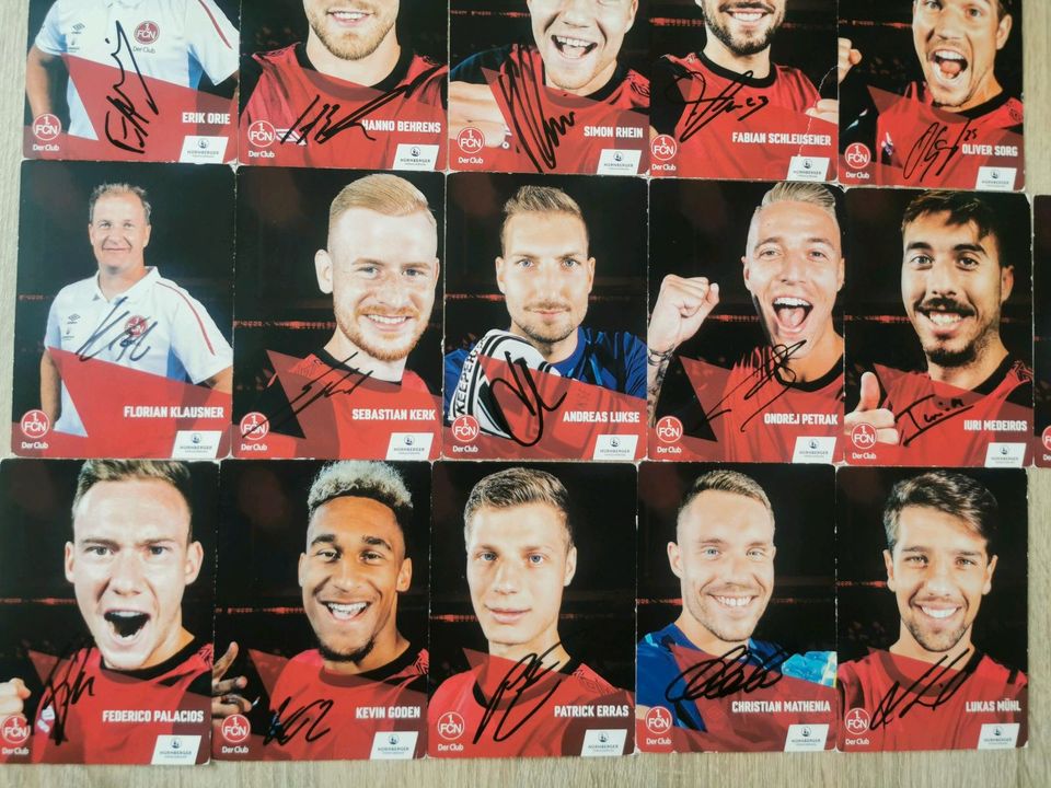 26 Autogramm-Karten Fußball, 1. FC Nürnberg in Fürth