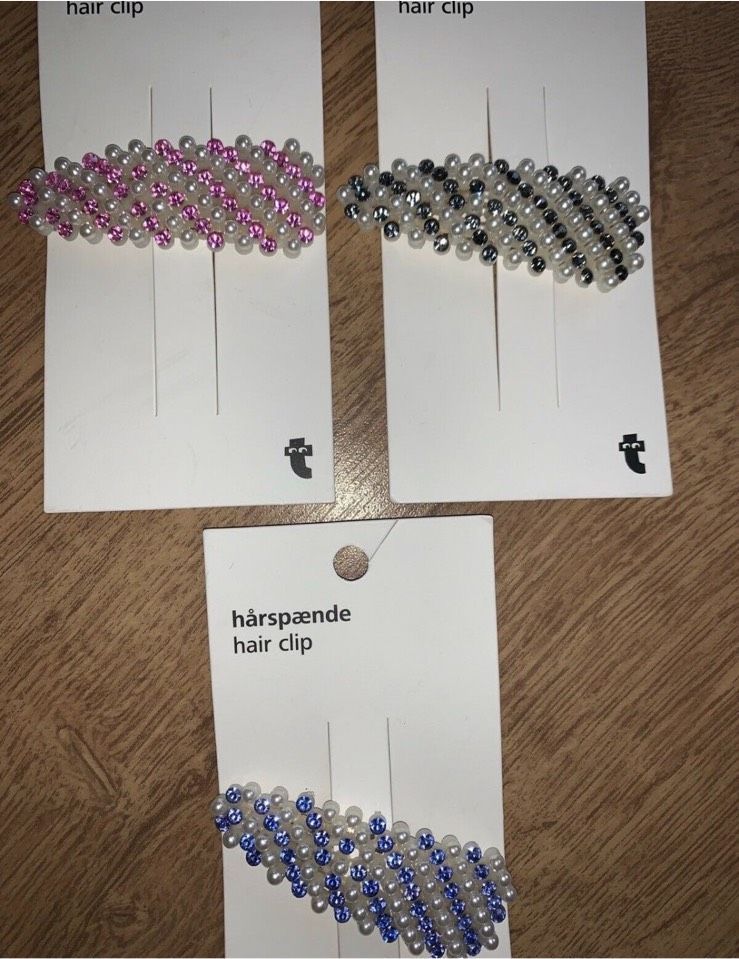 Neu Haarspange Clip Perlen Steinchen Rosa / Blau / Grau in Kirchheimbolanden