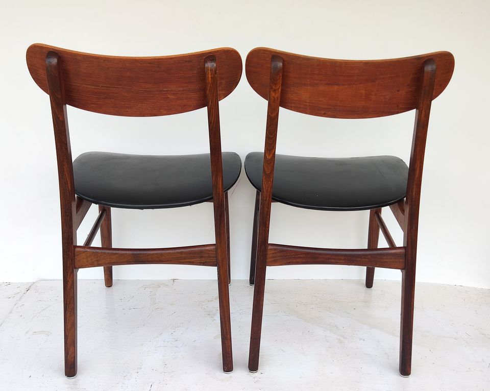 2 Vintage Dänischer Stühle aus Teakholz mit gebogener Rückenlehn in Karlsruhe