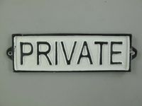 Türschild Schild "PRIVATE" Rustikal Gusseisen 19x5,5cm Krummhörn - Greetsiel Vorschau