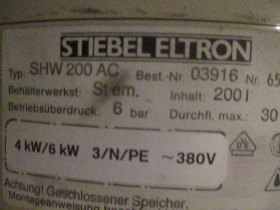 Boiler zu verschenken  Stiebel Eltron  200 Liter in Rothenfels