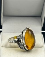 Vintage Ring mit Bernstein schön dekoriert Silber 925 Berlin - Spandau Vorschau