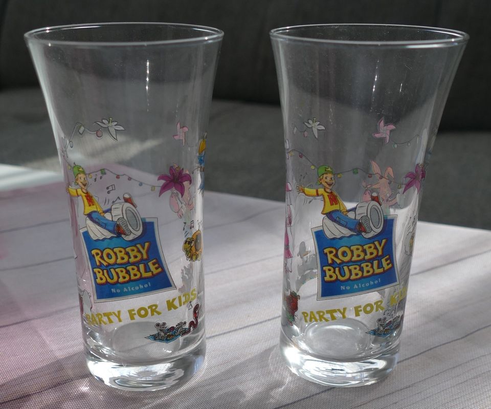 Biete 2 Robby Bubble Gläser, Glas, Kindersekt, für zusammen 3,-€ in Leipzig