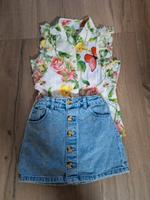 Jeansrock mit Bluse  in 116 Niedersachsen - Schwarmstedt Vorschau