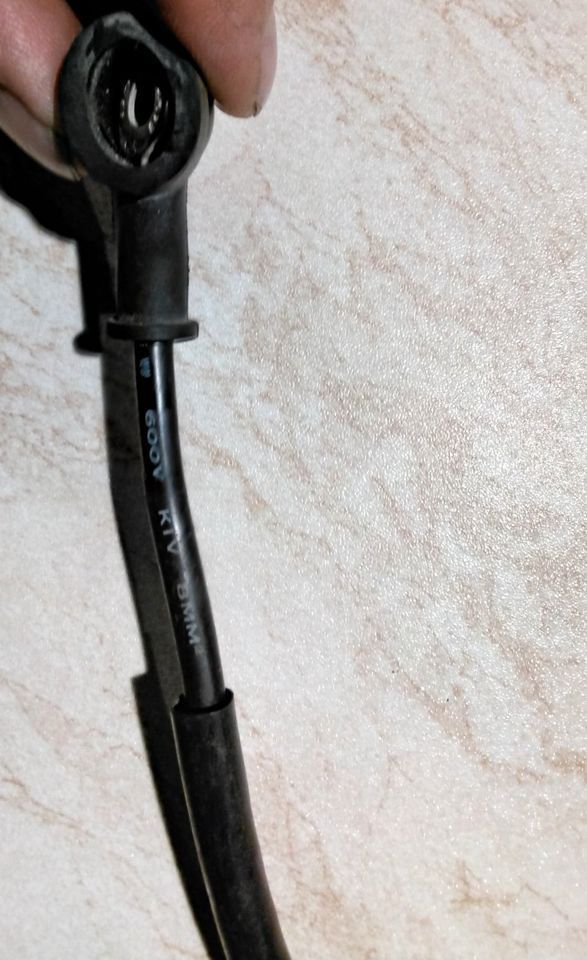 Massekabel Kabel mit Gummikappe ca 40 cm mit Ösen 6,5 mm 8 mm² in Torgelow