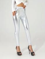 Glanzleggings Fitness-Yoga-Sport-Leggings Gr XL / 42 silber Stret Bayern - Teublitz Vorschau