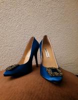 Blaue High Heels mit Schmuck-Schnalle – Größe 38 Essen-West - Holsterhausen Vorschau