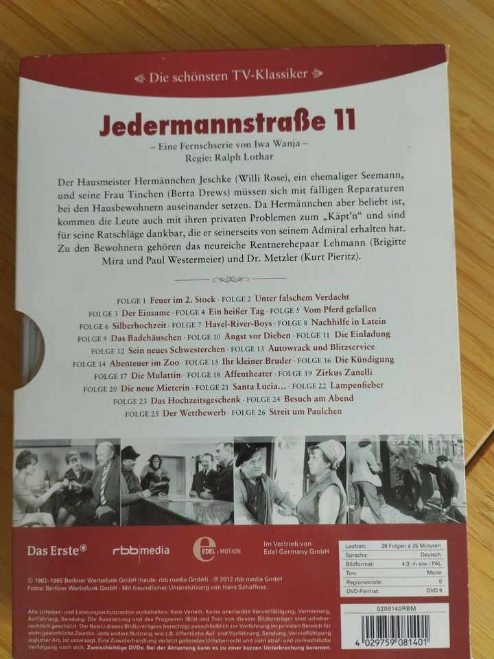 4 DVD JEDERMANNSTRASSE 11 Willi Rose, Berta Drews, Brigitte Mira in Bensheim