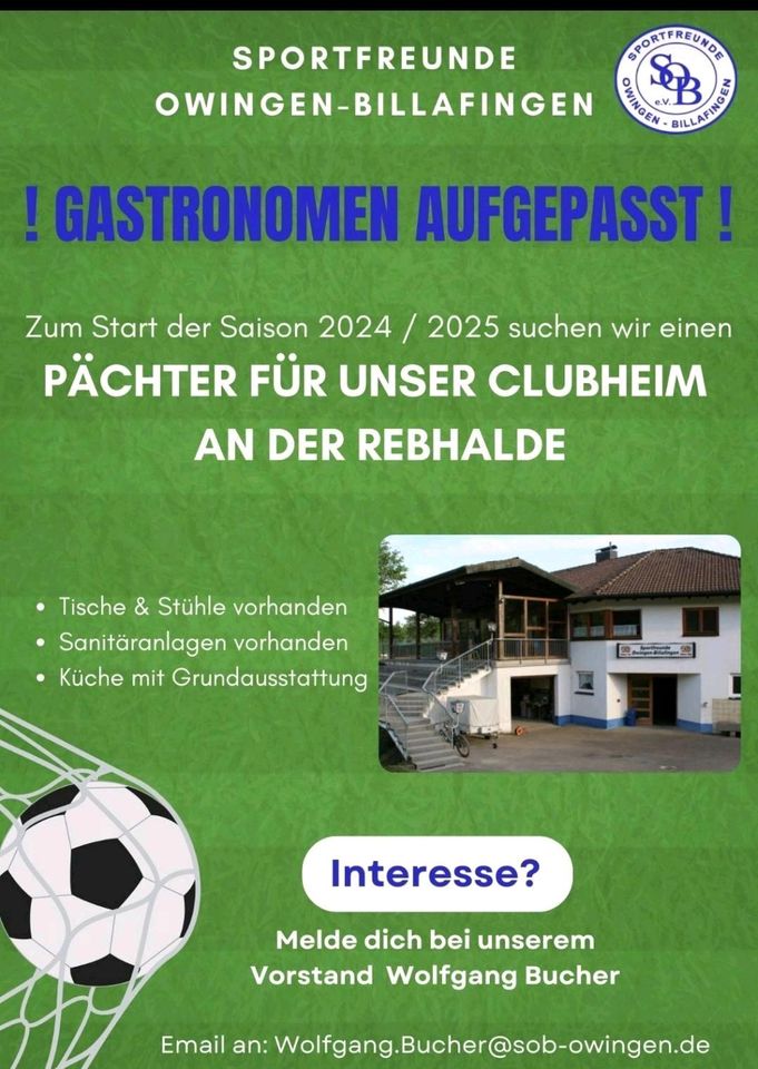 Gaststätte / Sportgaststätte  / Vereinsgaststätte / Lokal in Owingen