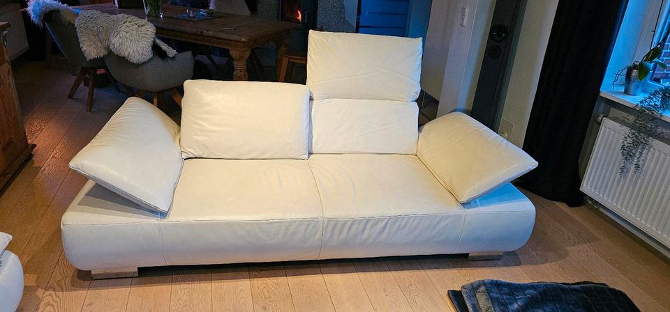 ☆ KOINOR - VOLARE - DESIGNER LEDERSOFA - CREMEWEIß - COUCH - SOFA in Wees
