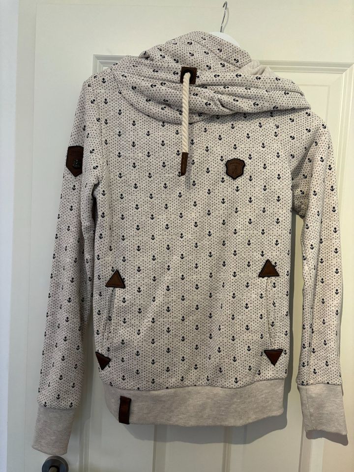 Naketano Pullover Damen Gr. S Weiß / Creme / mit Ankermuster in Meerbusch