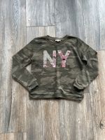 REVIEW❤️ 152 158 M Pullover grün Wendepailletten camouflage Hessen - Limburg Vorschau