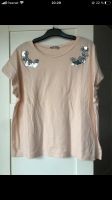 Tshirt top aprikot rosa rosé Pailletten Silber Zara nude S baumw. Hannover - Vahrenwald-List Vorschau