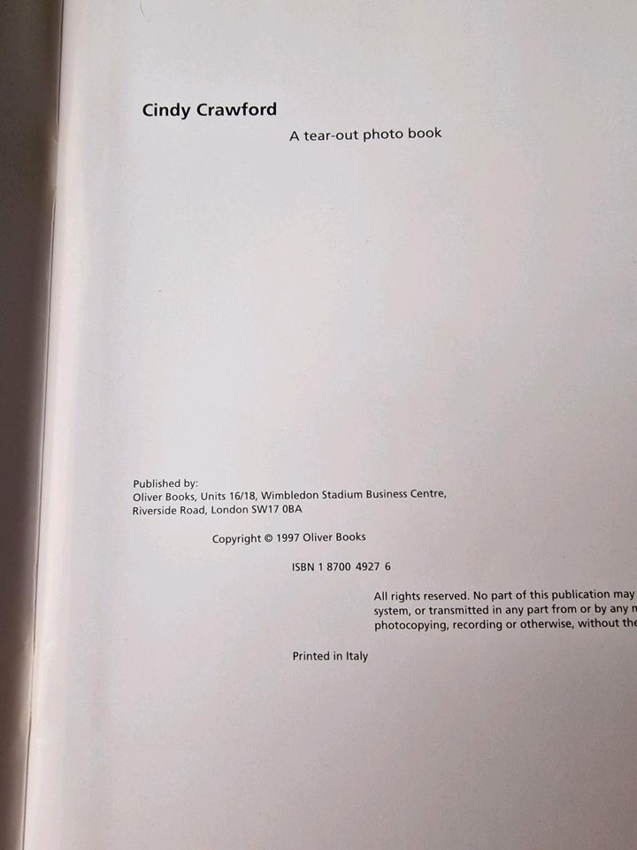Cindy Crawford Posterbuch 1997 in Pracht