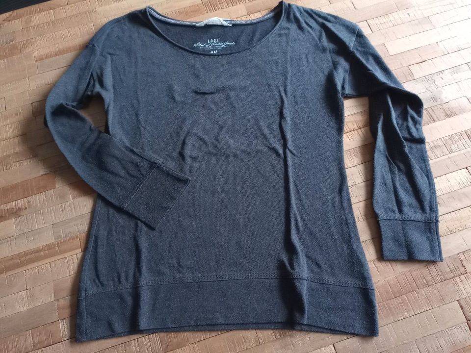 Damen Shirt H&M Gr. S Langarm anthrazit grau in Rotenburg (Wümme)