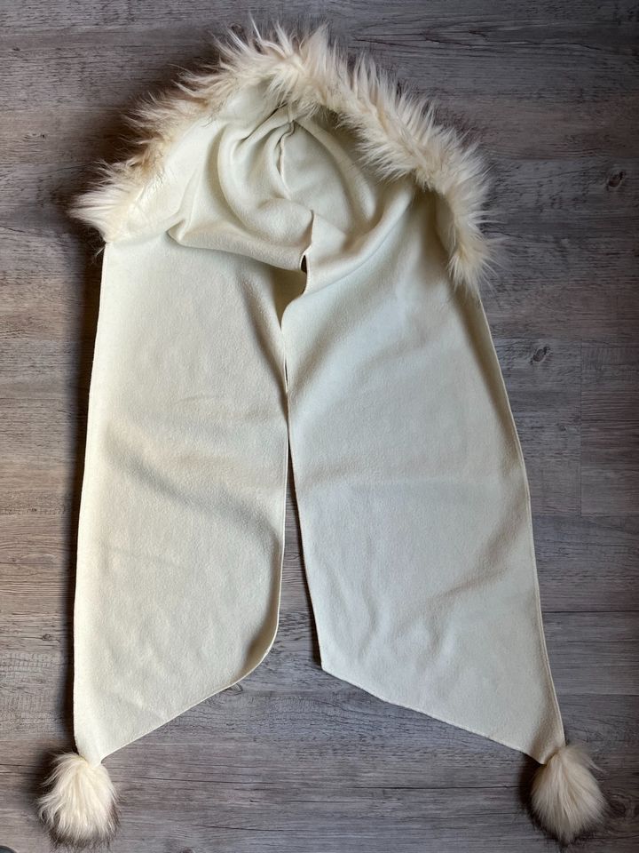 Mütze Fellmütze mit Schal in einem Fake Fur creme NEU in Dernbach