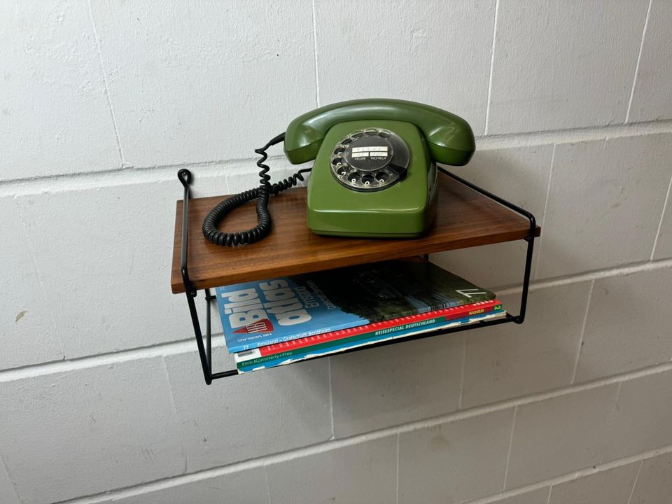 Vintage Teak String Regal Telefon-Ablage mid century 60er in Delmenhorst