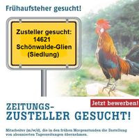 Zusteller für 14621 Schönwalde-Glien - Siedlung gesucht *Zeitungszusteller*Minijob* Brandenburg - Schönwalde-Glien Vorschau