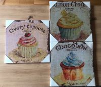 NEU Wandbild 3 Stk Cupcake Kirsche Cherry Zitrone Lemon Chocolate Hessen - Steinau an der Straße Vorschau