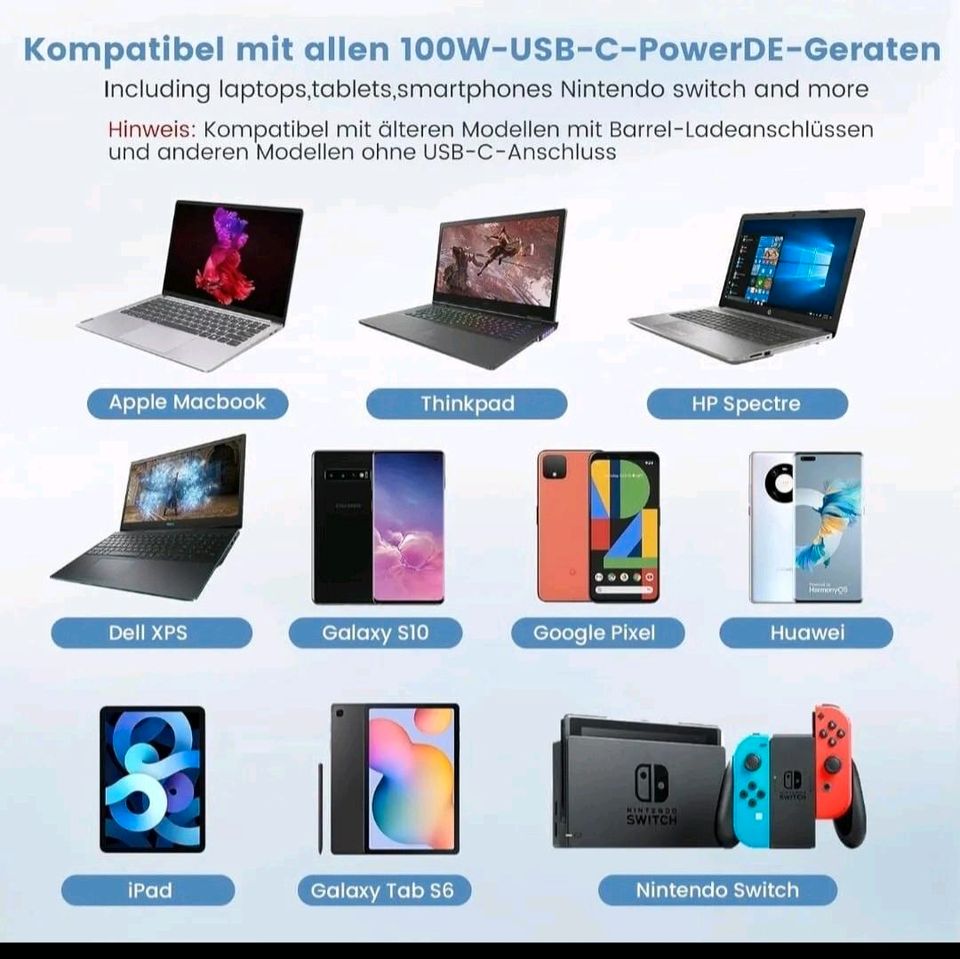 100W USB C Type C Notebook Netzteil Ladegerät für MacBook Lenovo in Hamburg