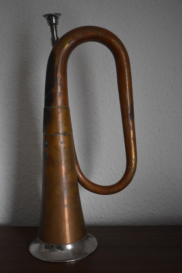 Große „Trompete“ Clairon,Signalhorn,Bügelhorn,aus Kupfer u. Chrom in Vorwerk bei Tarmstedt