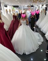 Brautkleid Vermietung weiß Prinzessin 34 36 mit langem Schleier Nordrhein-Westfalen - Olfen Vorschau