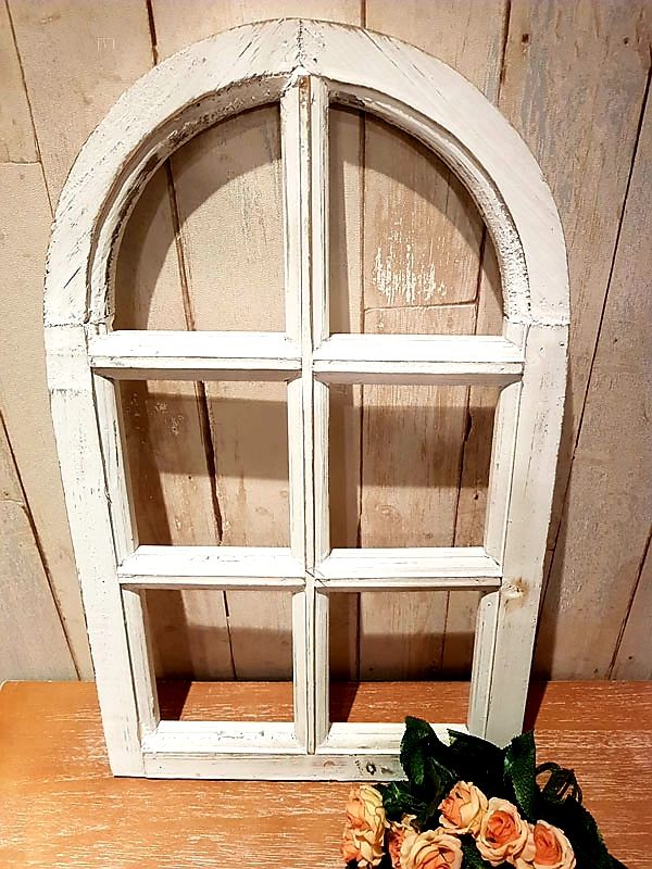 ღ Weißes Deko Holzfenster Shabby Chic Wanddekoobjekt Bilderrahmen in Kleve