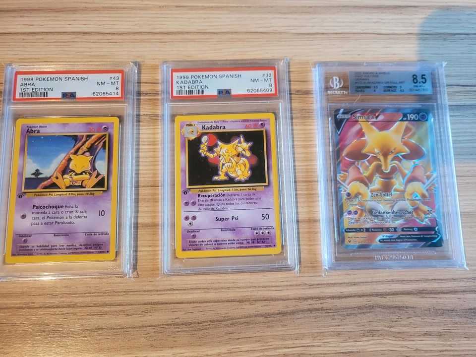 Abra Kadabra Simsala ▪︎ PSA Becket FullArt 1st Pokemon in Rietberg