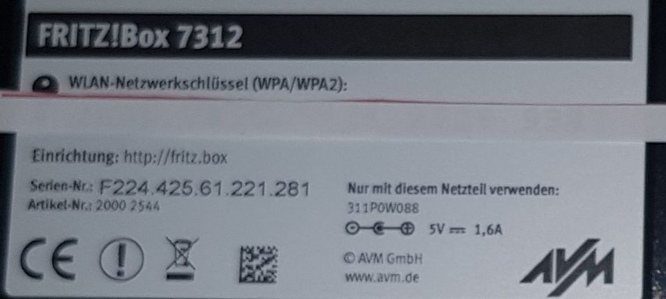 AVM FRITZ Box Fon WLAN 7312 in Quellendorf