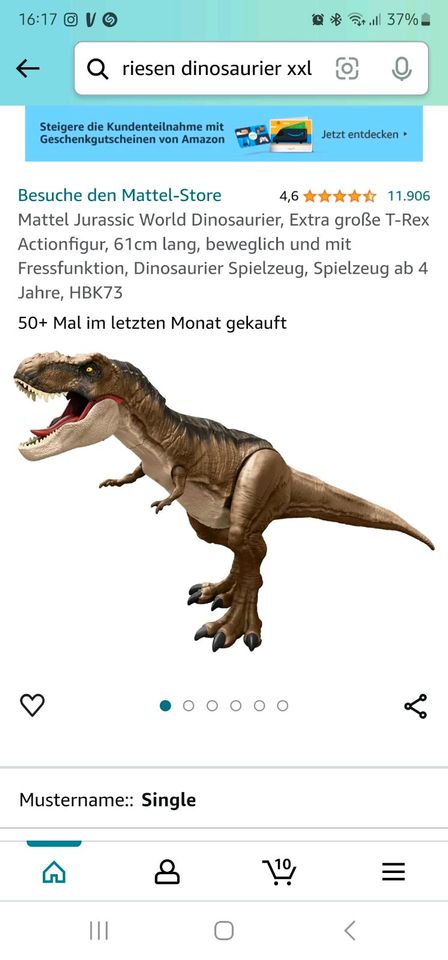 Riesen Dinosaurier T-Rex in Wadgassen