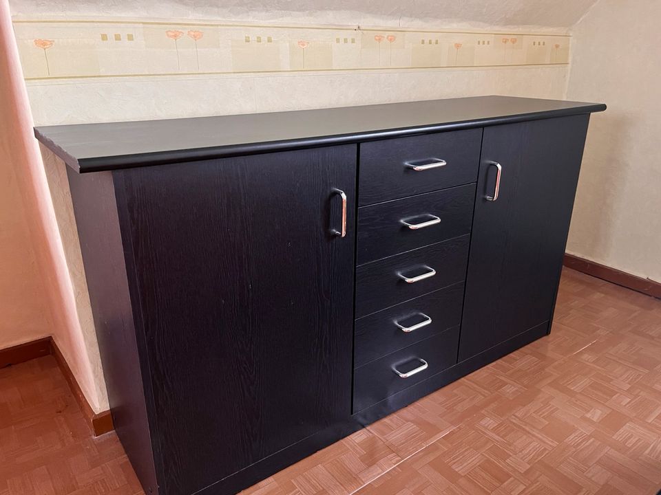 Kommode Schwarz Aktenschrank Büro Schrank Sideboard in Harztor Ilfeld