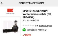 Spurstangen Kopf neu (VW Audi Skoda) Bayern - Schönberg Vorschau