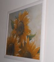 Wandbild große Sonnenblumen Bildrahmen Weiß aus Holz Berlin - Charlottenburg Vorschau