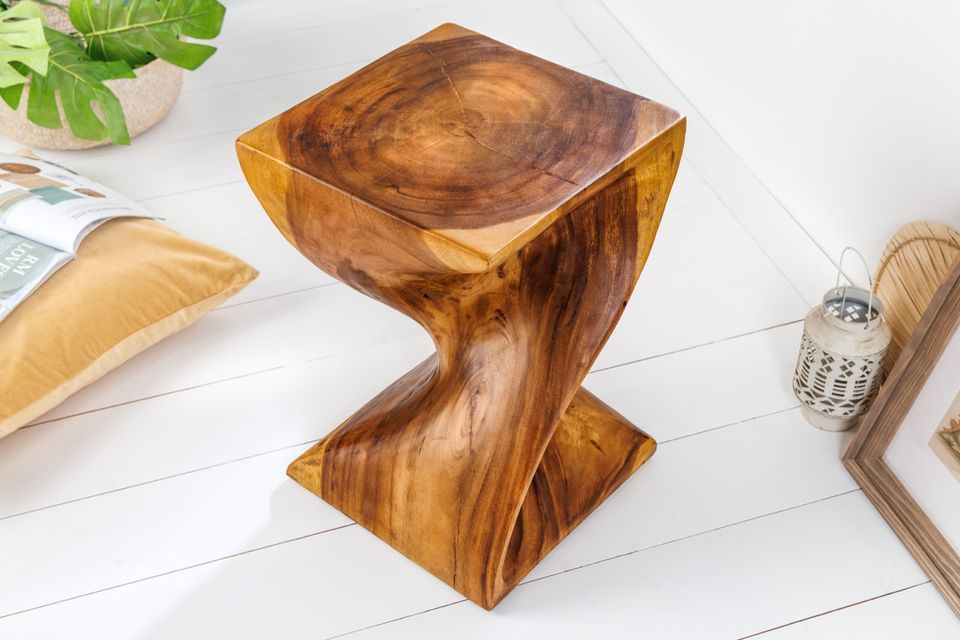 Hocker Teak 45cm | Suar Holz | Unikat Beistelltisch | Massivholz in Hamburg