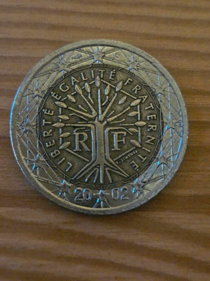 2 Euro Münze Fehlprägung Frankreich 2002 Liberté Egalité Fratern in Mindelheim