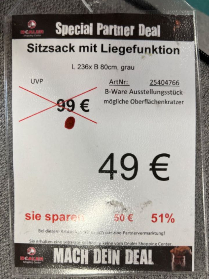 (MG) Sitzsack / grau / Sack statt 99,-€ in Zeitz