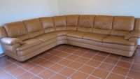 Leder Eck-Couch, Eck-Sofa; 3Sitzer, 2Sitzer mit Rundeckelement Bayern - Essenbach Vorschau