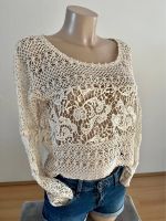 H&M PULLOVER S 36 Creme muster y2k retro weiß vintage herbst mode Baden-Württemberg - Aichtal Vorschau