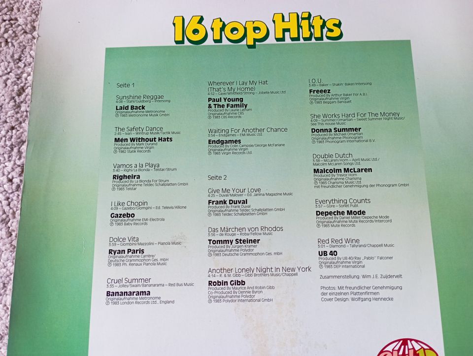 Club Top 13, 16 Top Hits,Nov/Dez. 1983,LP,Schallplatte,guter Zust in Hilter am Teutoburger Wald