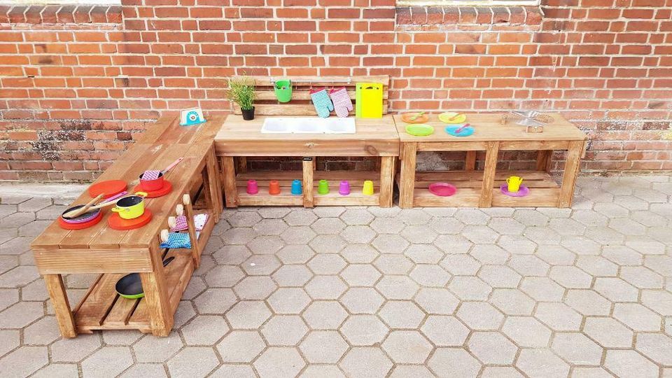 Matschküche Kinderküche aus Holz - XL ModulPlus in Jersbek