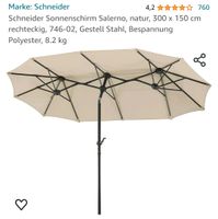 NEU Sonnenschirm von Schneider "Salerno" Natur Sachsen-Anhalt - Merseburg Vorschau